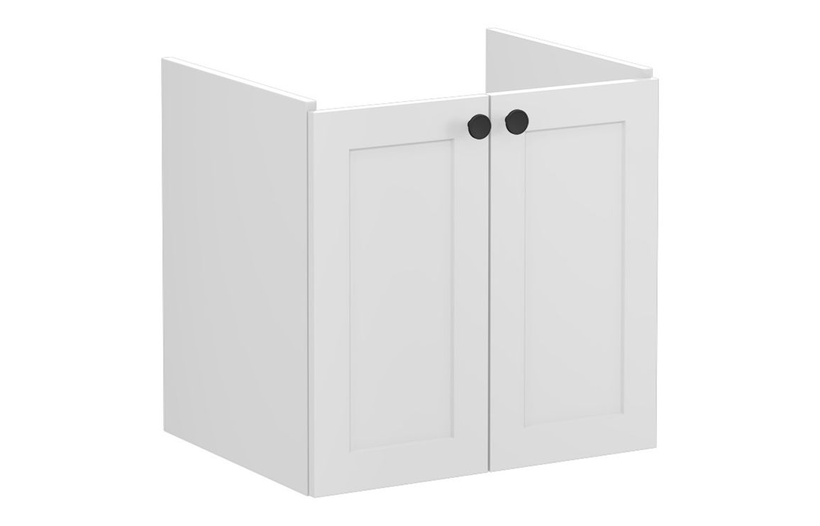 VitrA Root Classic 60cm 2 Door Wall Hung Washbasin Unit - Matt Light Grey,Furniture