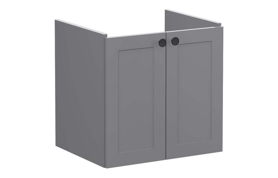 VitrA Root Classic 60cm 2 Door Wall Hung Washbasin Unit - Matt Grey,Furniture