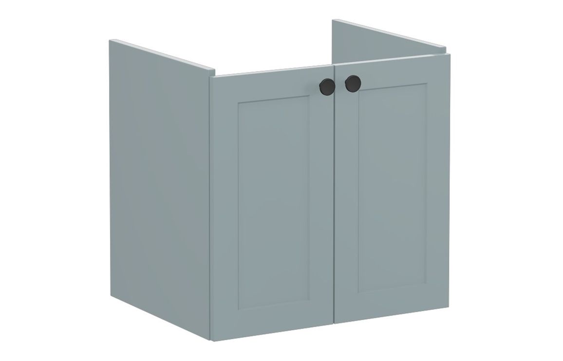 VitrA Root Classic 60cm 2 Door Wall Hung Washbasin Unit - Matt Fjord Green,Furniture