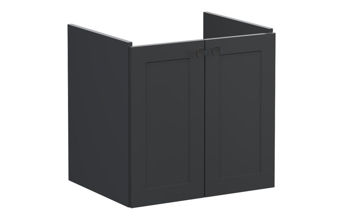 VitrA Root Classic 60cm 2 Door Wall Hung Washbasin Unit - Matt Graphite,Furniture
