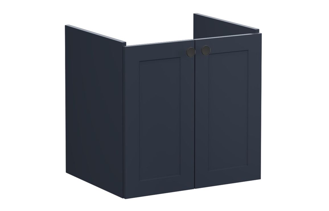 VitrA Root Classic 60cm 2 Door Wall Hung Washbasin Unit - Matt Dark Blue,Furniture