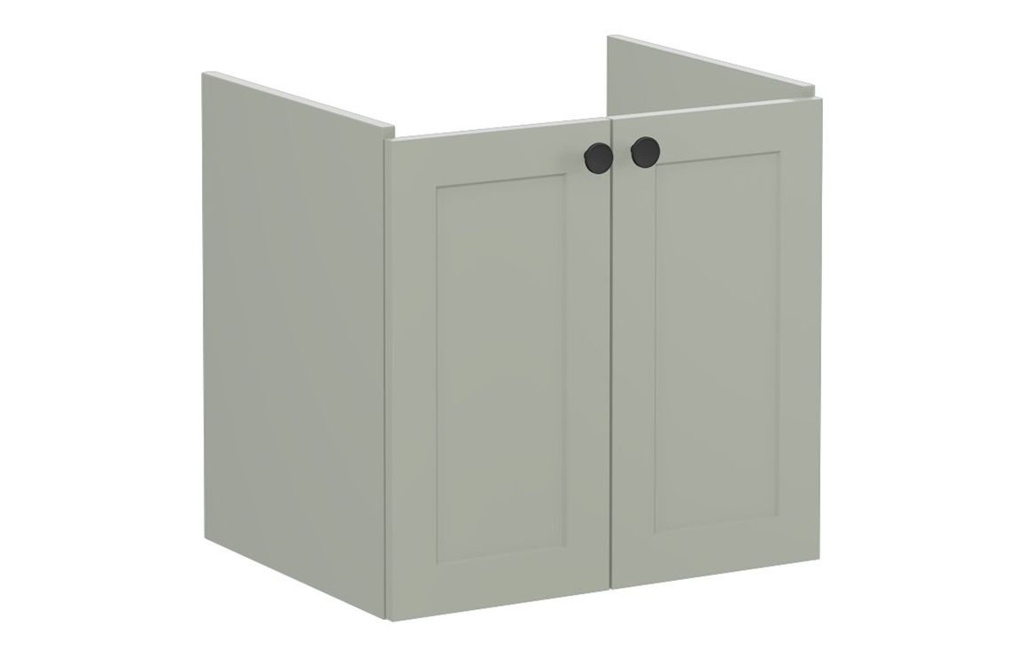 VitrA Root Classic 60cm 2 Door Wall Hung Washbasin Unit - Matt Retro Green,Furniture