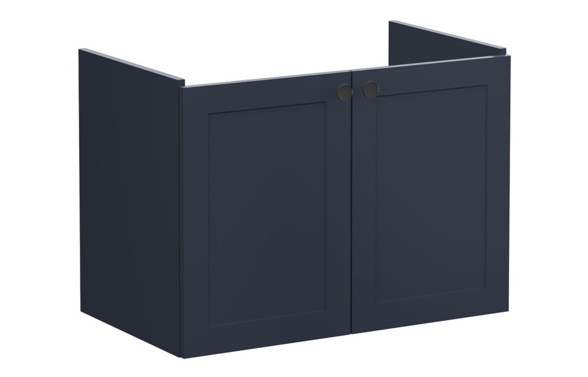 VitrA Root Classic 80cm 2 Door Wall Hung Washbasin Unit - Matt Dark Blue,Furniture