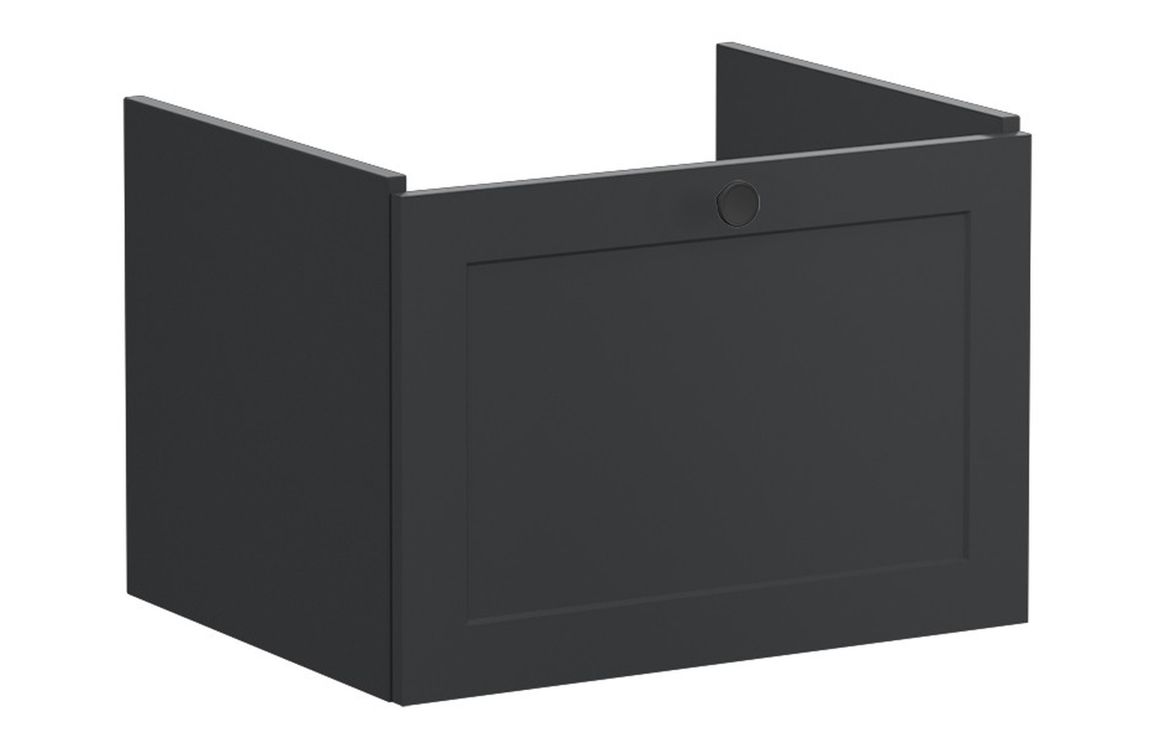 VitrA Root Classic 60cm 1 Drawer Washbasin Unit - Matt Graphite,Furniture