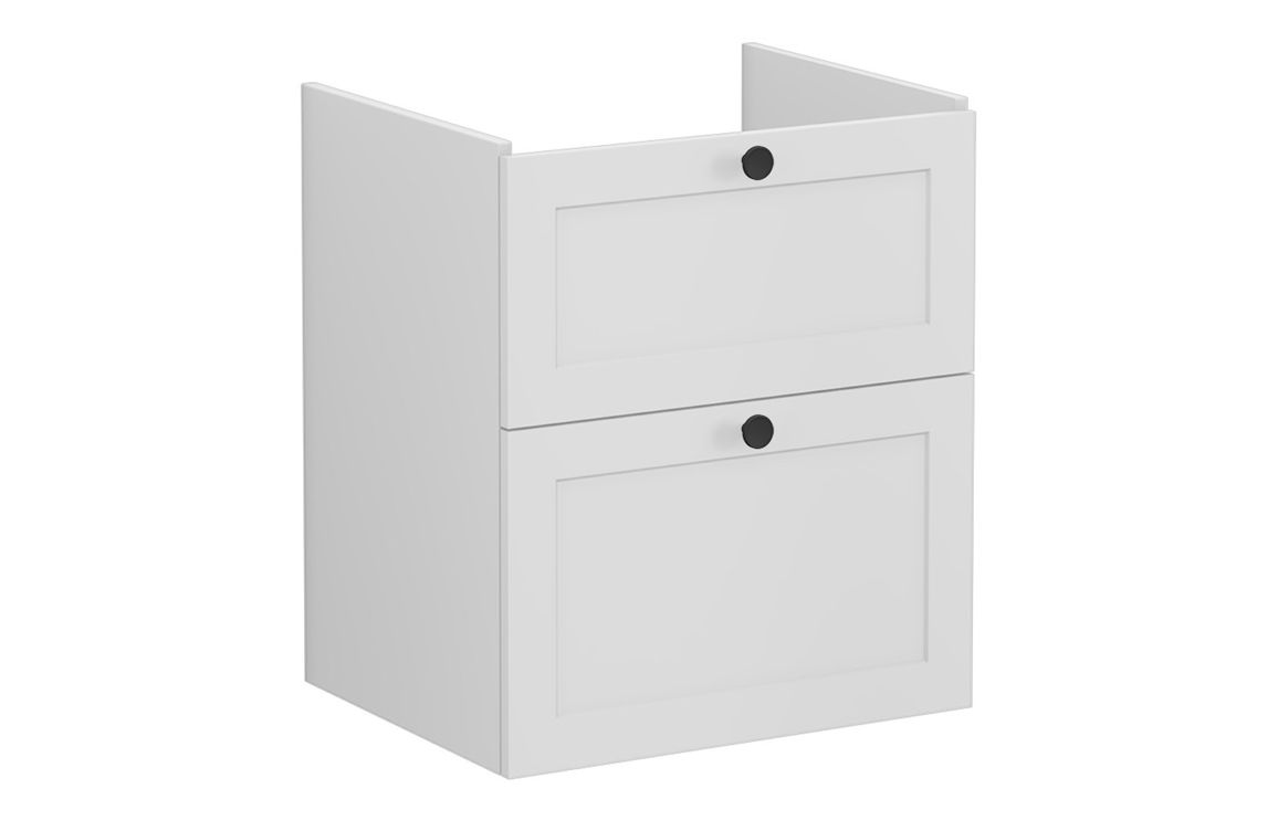 VitrA Root Classic 60cm 2 Drawer Washbasin Unit - Matt Light Grey,Furniture