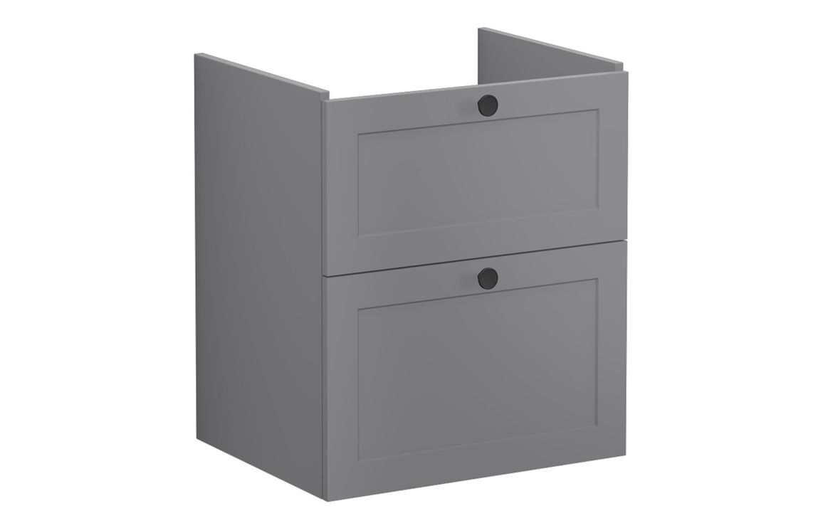 VitrA Root Classic 60cm 2 Drawer Washbasin Unit - Matt Grey,Furniture