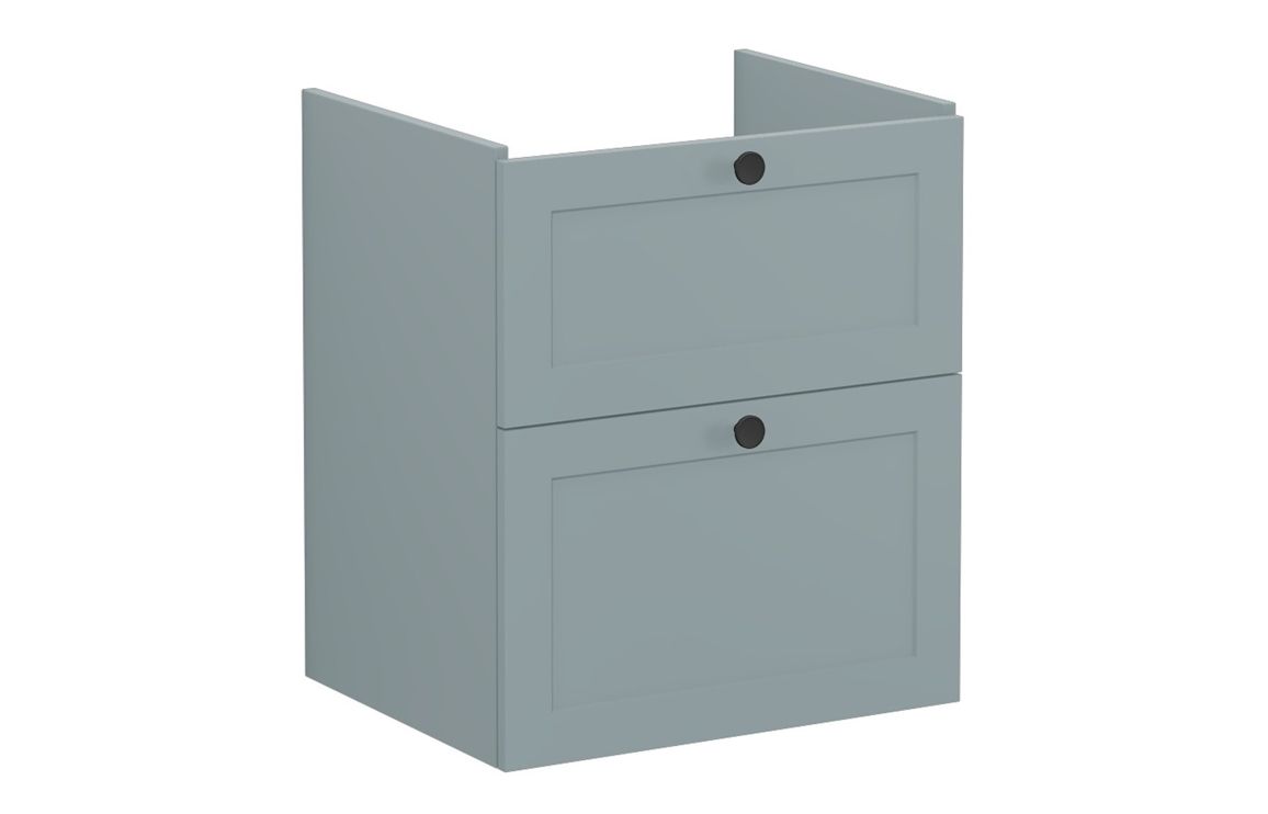 VitrA Root Classic 60cm 2 Drawer Washbasin Unit - Matt Fjord Green,Furniture