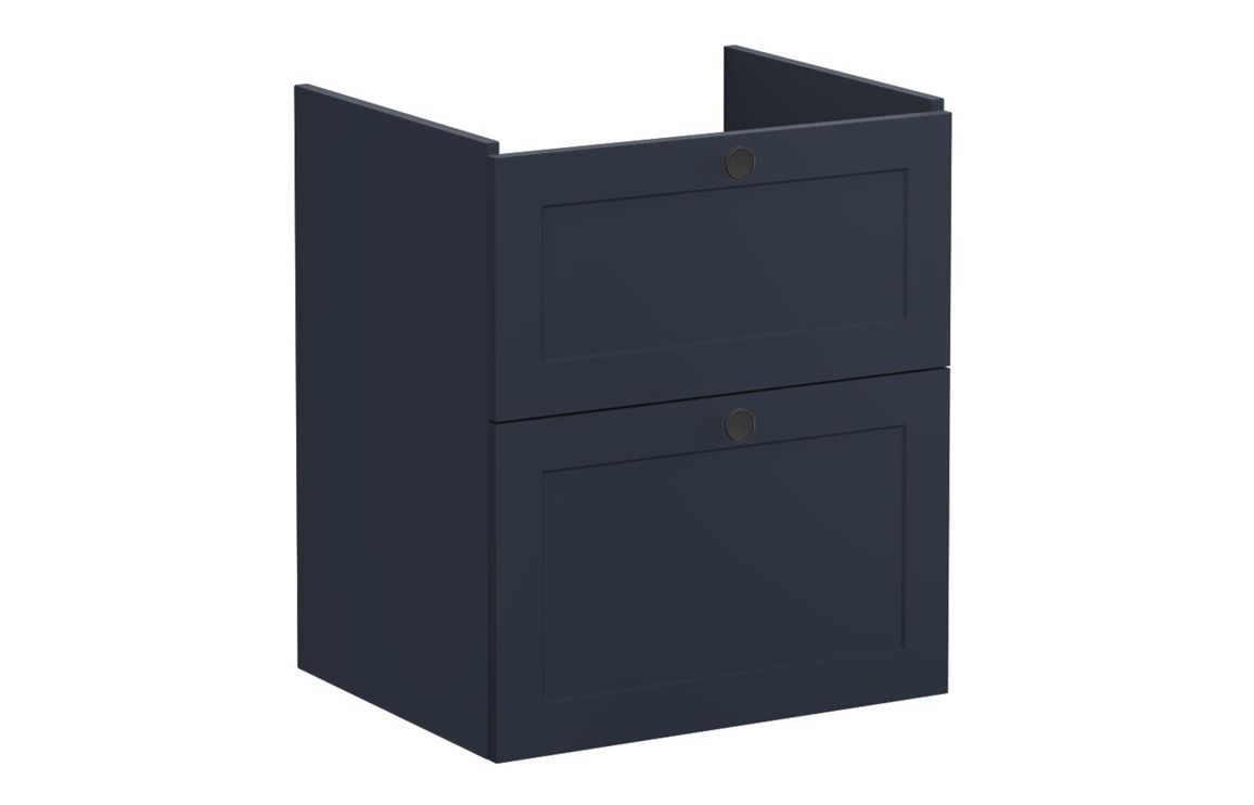 VitrA Root Classic 60cm 2 Drawer Washbasin Unit - Matt Dark Blue,Furniture