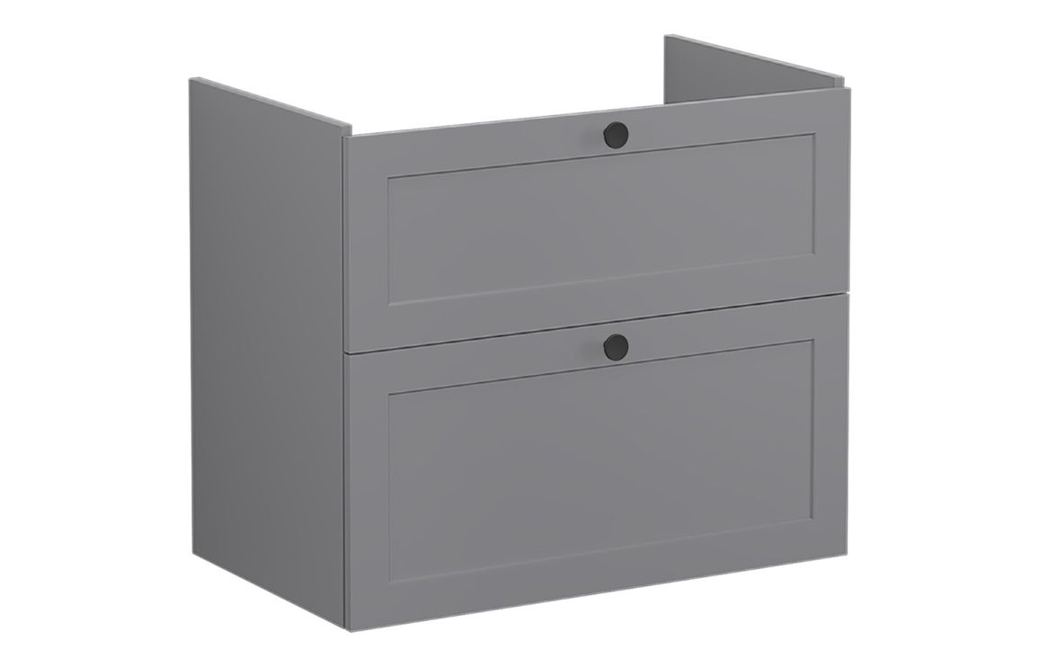 VitrA Root Classic 80cm 2 Drawer Washbasin Unit - Matt Grey,Furniture