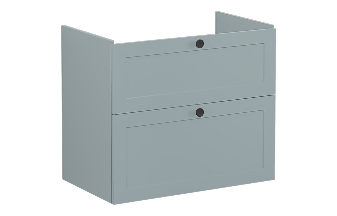 VitrA Root Classic 80cm 2 Drawer Washbasin Unit - Matt Fjord Green,Furniture