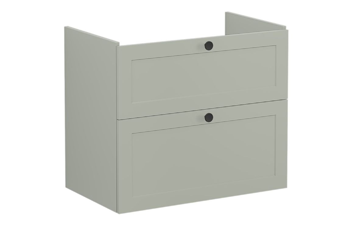 VitrA Root Classic 80cm 2 Drawer Washbasin Unit - Matt Retro Green,Furniture