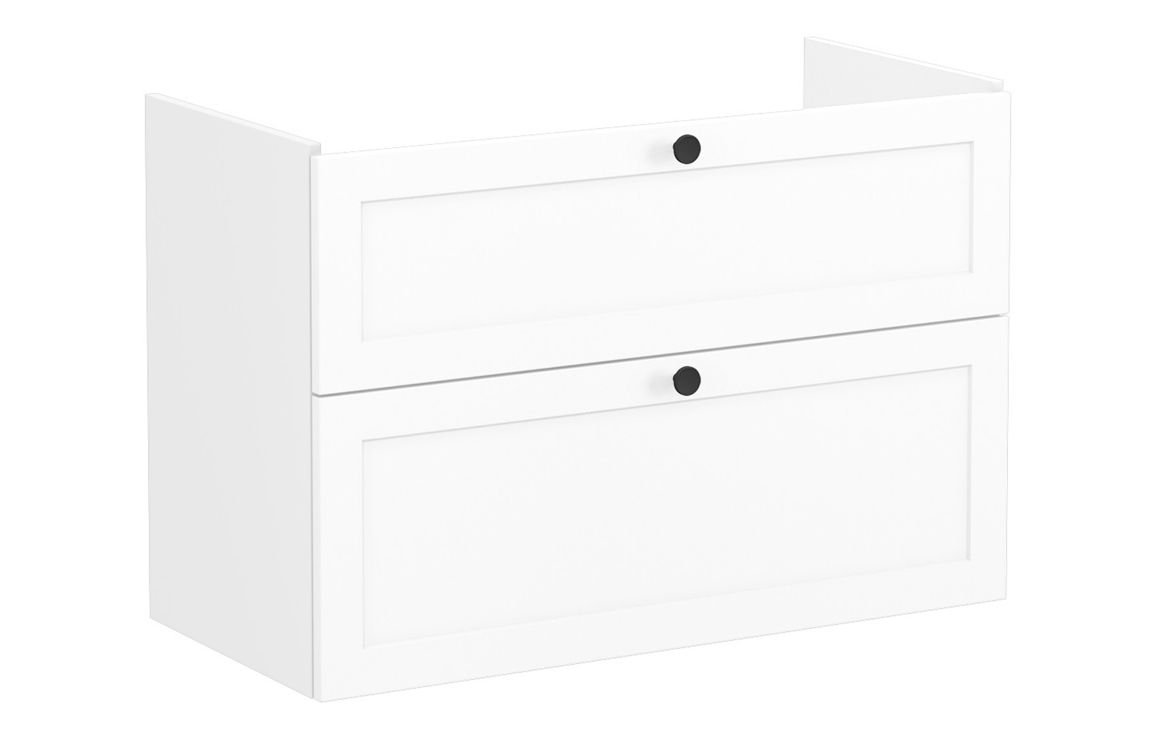 VitrA Root Classic 100cm 2 Drawer Washbasin Unit - Matt White,Furniture