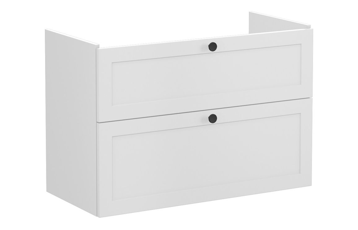 VitrA Root Classic 100cm 2 Drawer Washbasin Unit - Matt Light Grey,Furniture