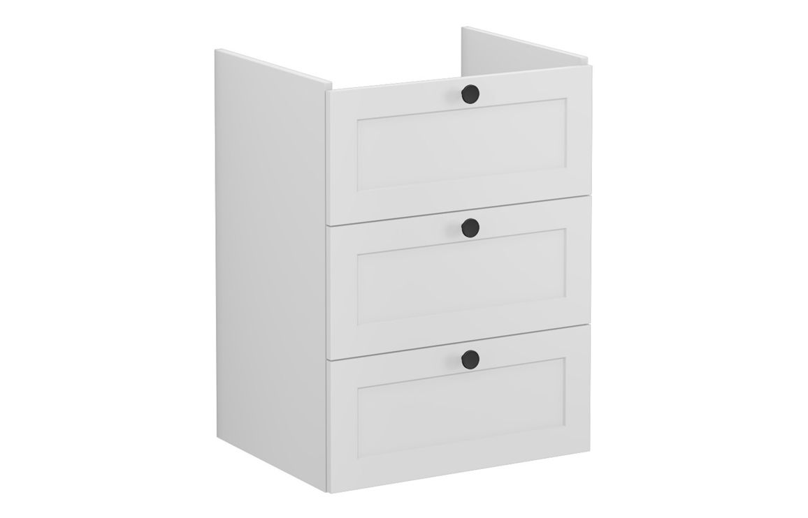 VitrA Root Classic 60cm 3 Drawer Washbasin Unit - Matt Light Grey,Furniture