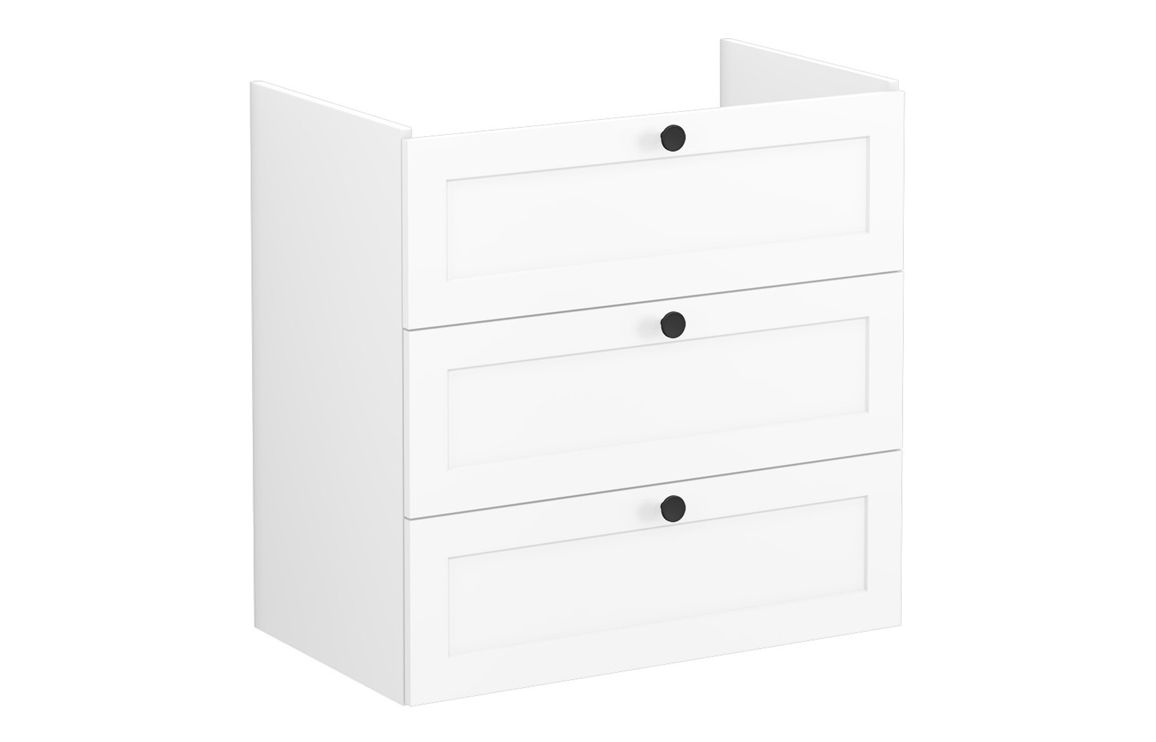 VitrA Root Classic 80cm 3 Drawer Washbasin Unit - Matt White,Furniture