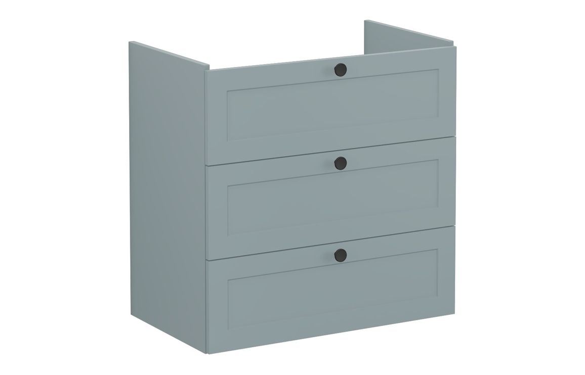 VitrA Root Classic 80cm 3 Drawer Washbasin Unit - Matt Fjord Green,Furniture