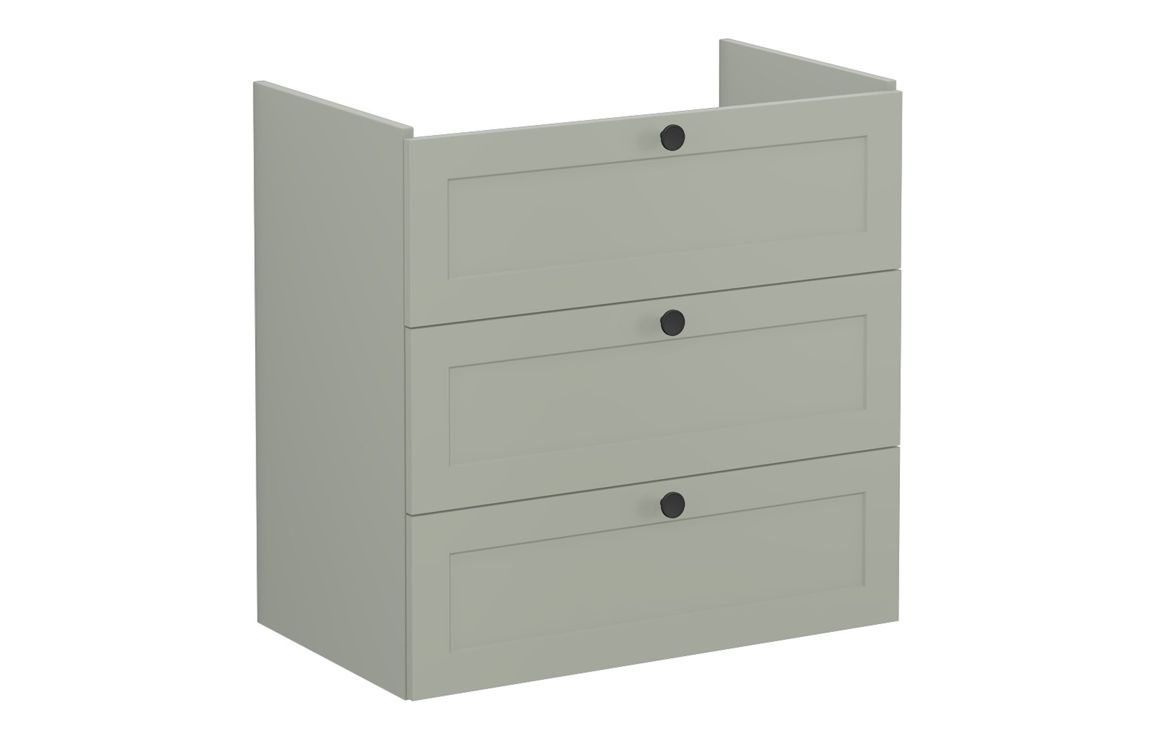 VitrA Root Classic 80cm 3 Drawer Washbasin Unit - Matt Retro Green,Furniture