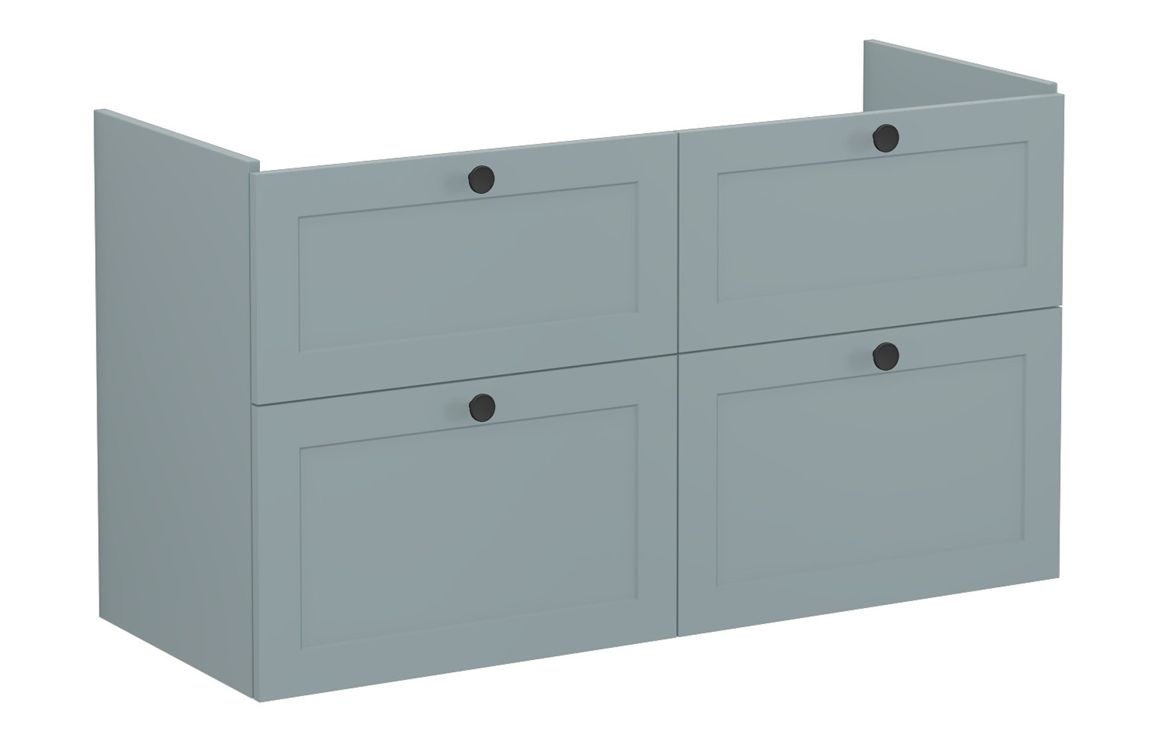 VitrA Root Classic 120cm 4 Drawer Washbasin Unit - Matt Fjord Green,Furniture