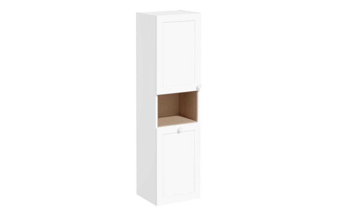 VitrA Root Classic 40cm 2 Door Semi-Tall Unit w/Laundry Basket (LH Hinge) - Matt White,Furniture