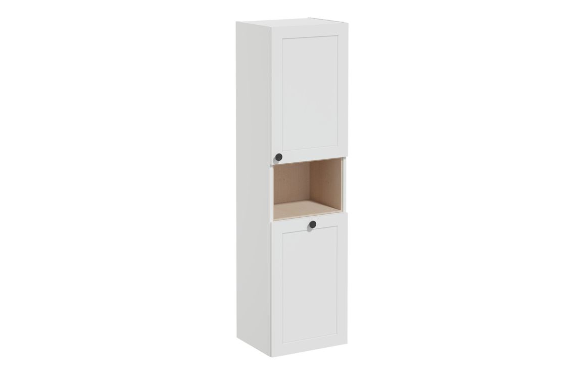 VitrA Root Classic 40cm 2 Door Semi-Tall Unit w/Laundry Basket (RH Hinge) - Matt Light Grey,Furniture