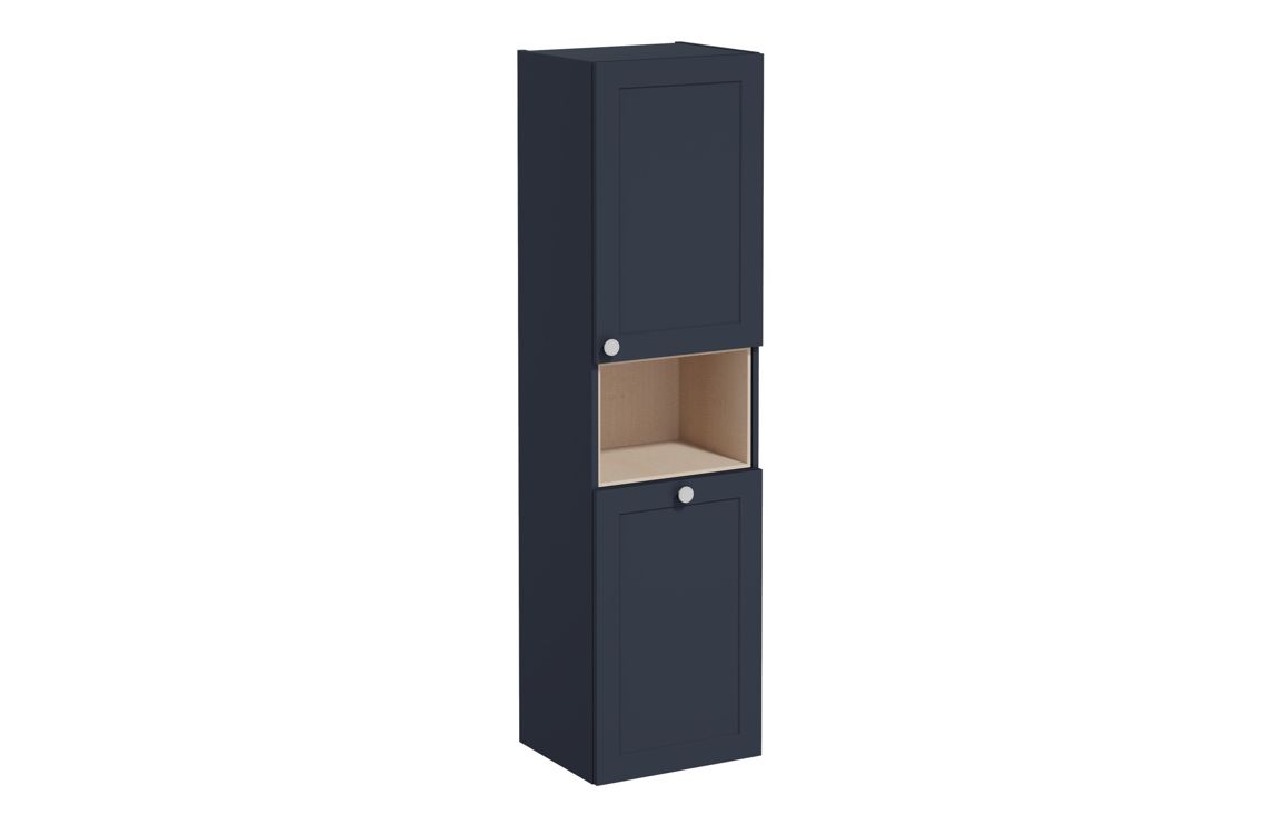 VitrA Root Classic 40cm 2 Door Semi-Tall Unit w/Laundry Basket (RH Hinge) - Matt Dark Blue,Furniture