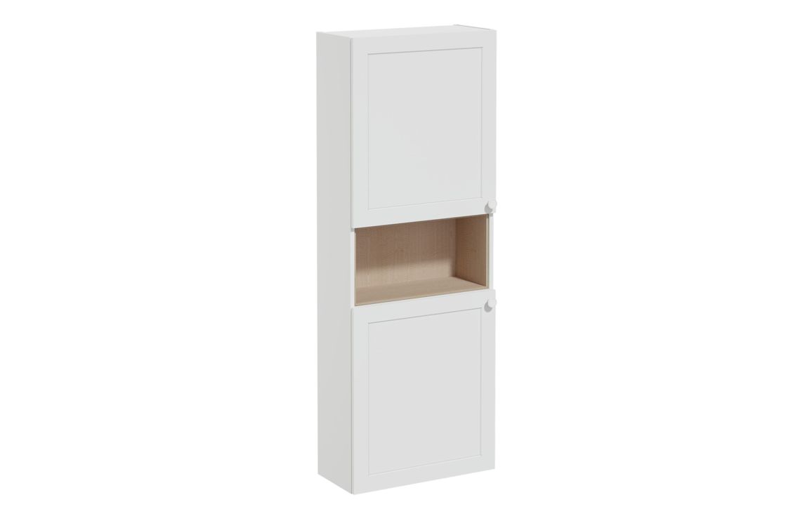 VitrA Root Classic 55cm 2 Door Semi-Tall Unit (LH Hinge) - Matt Light Grey,Furniture