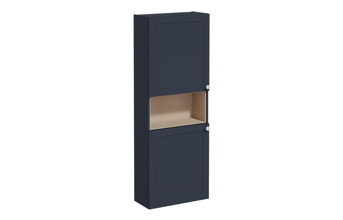 VitrA Root Classic 55cm 2 Door Semi-Tall Unit (LH Hinge) - Matt Dark Blue,Furniture