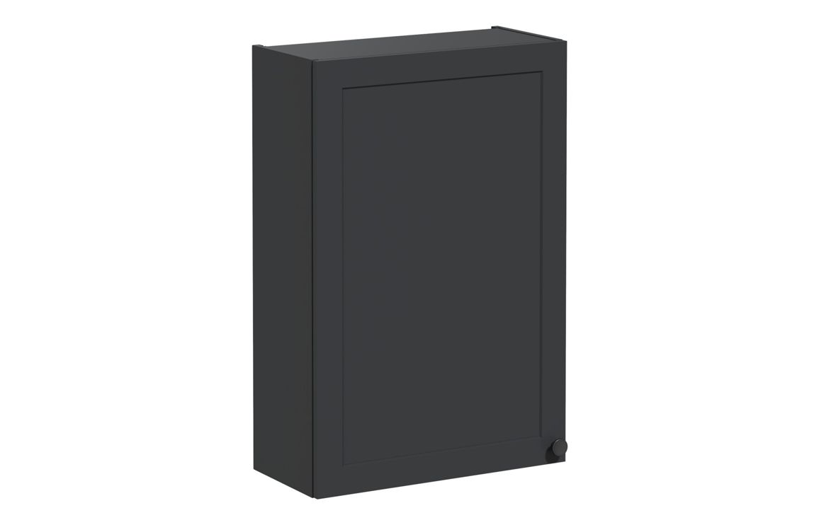 VitrA Root Classic 60cm 1 Door Upper/Wall Unit (LH Hinge) - Matt Graphite,Furniture