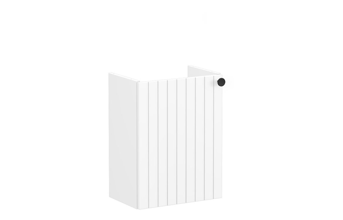 VitrA Root Groove 40cm 1 Door Wall Hung Slim Washbasin Unit (LH Hinge) - Matt White,Furniture