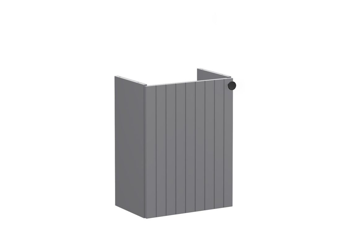 VitrA Root Groove 40cm 1 Door Wall Hung Slim Washbasin Unit (LH Hinge) - Matt Grey,Furniture
