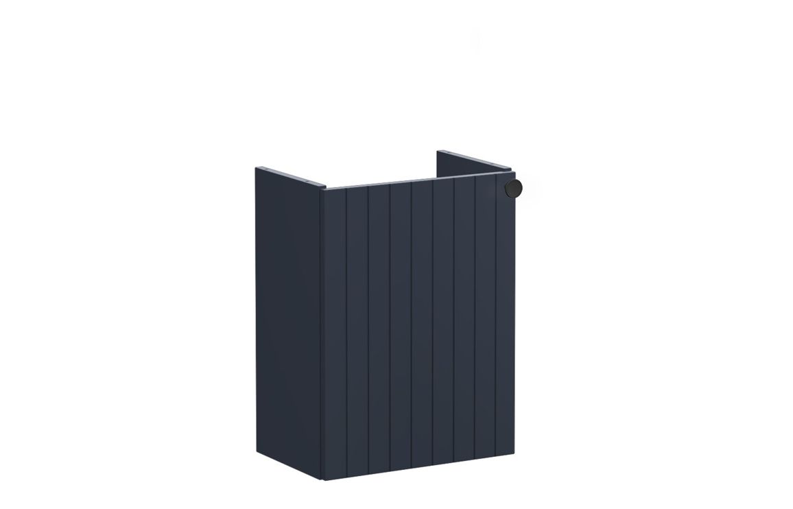 VitrA Root Groove 40cm 1 Door Wall Hung Slim Washbasin Unit (LH Hinge) - Matt Dark Blue,Furniture