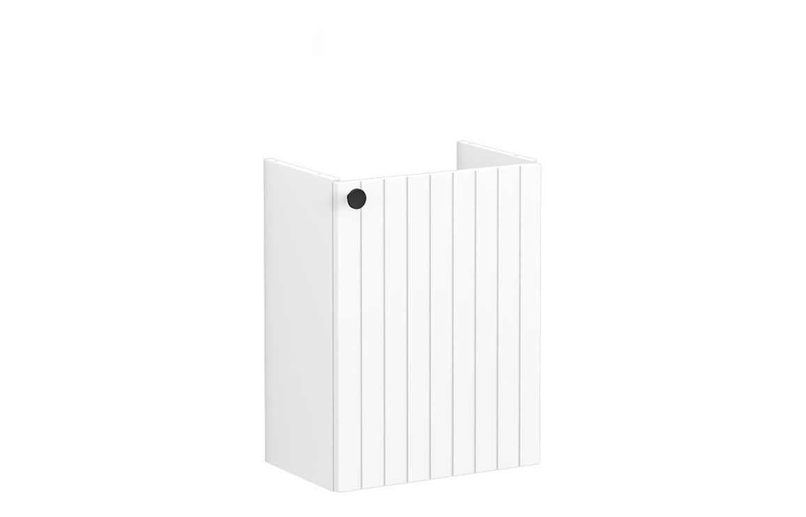 VitrA Root Groove 40cm 1 Door Wall Hung Slim Washbasin Unit (RH Hinge) - Matt White,Furniture