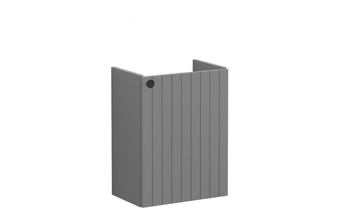 VitrA Root Groove 40cm 1 Door Wall Hung Slim Washbasin Unit (RH Hinge) - Matt Grey,Furniture