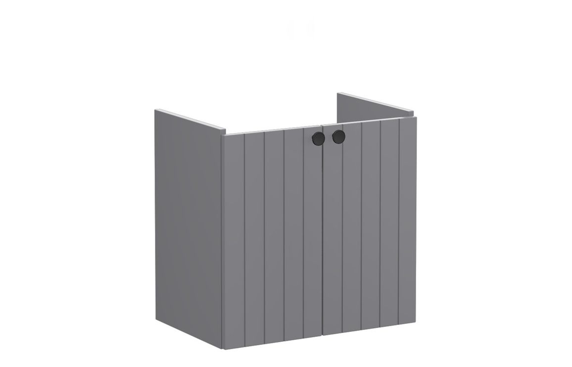 VitrA Root Groove 60cm 2 Door Wall Hung Slim Washbasin Unit - Matt Grey,Furniture
