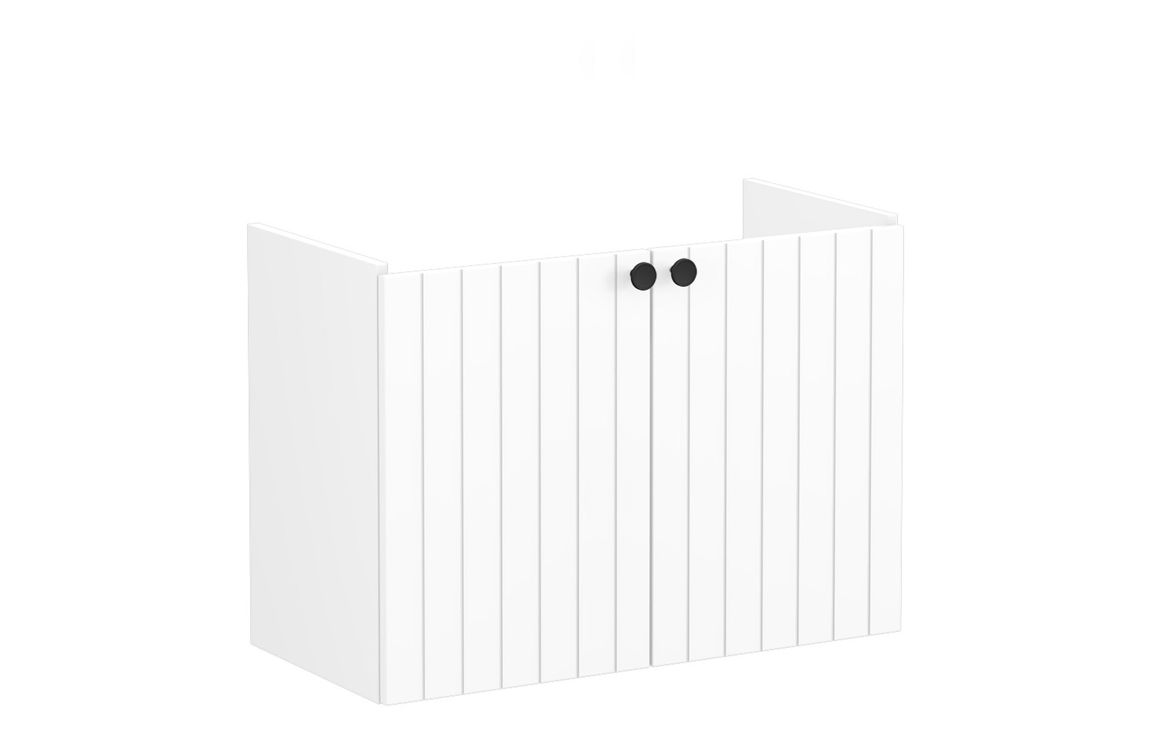 VitrA Root Groove 80cm 2 Door Wall Hung Slim Washbasin Unit - Matt White,Furniture
