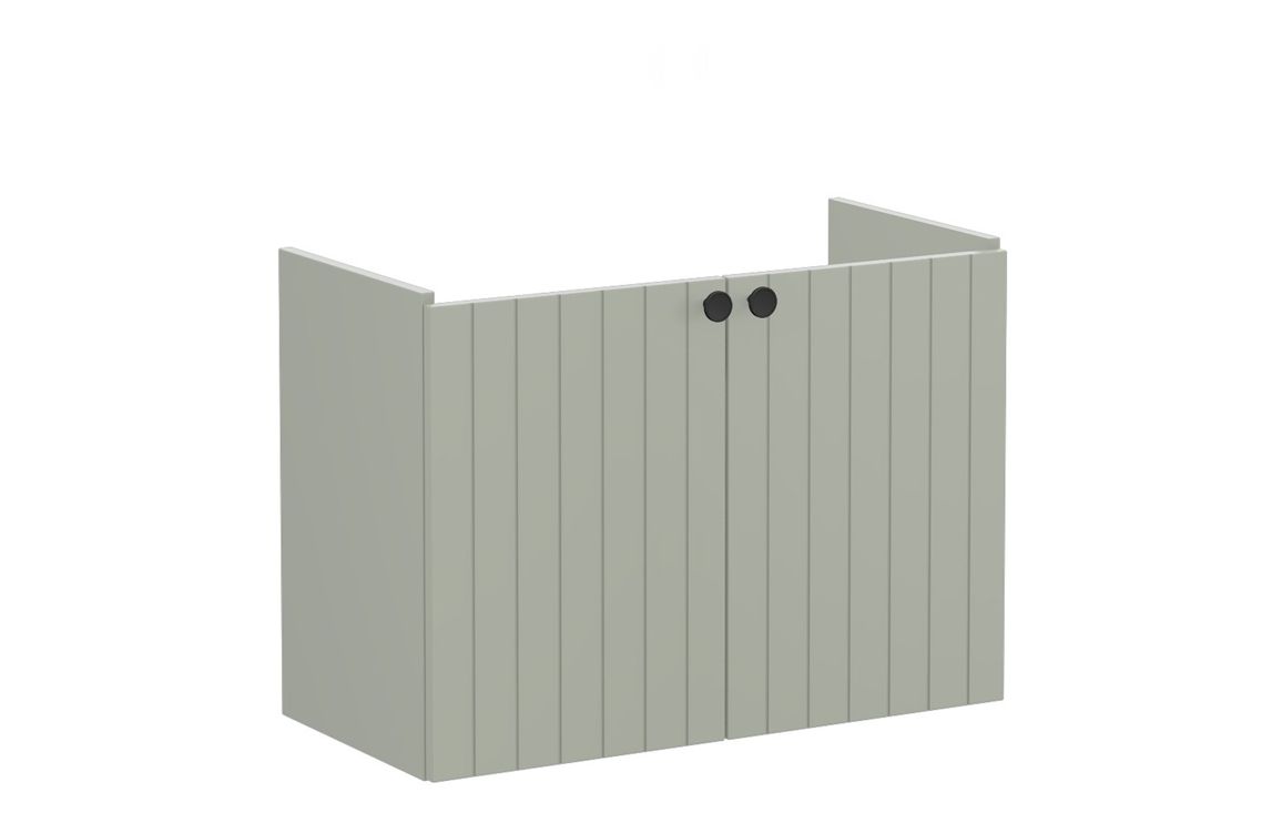 VitrA Root Groove 80cm 2 Door Wall Hung Slim Washbasin Unit - Matt Retro Green,Furniture