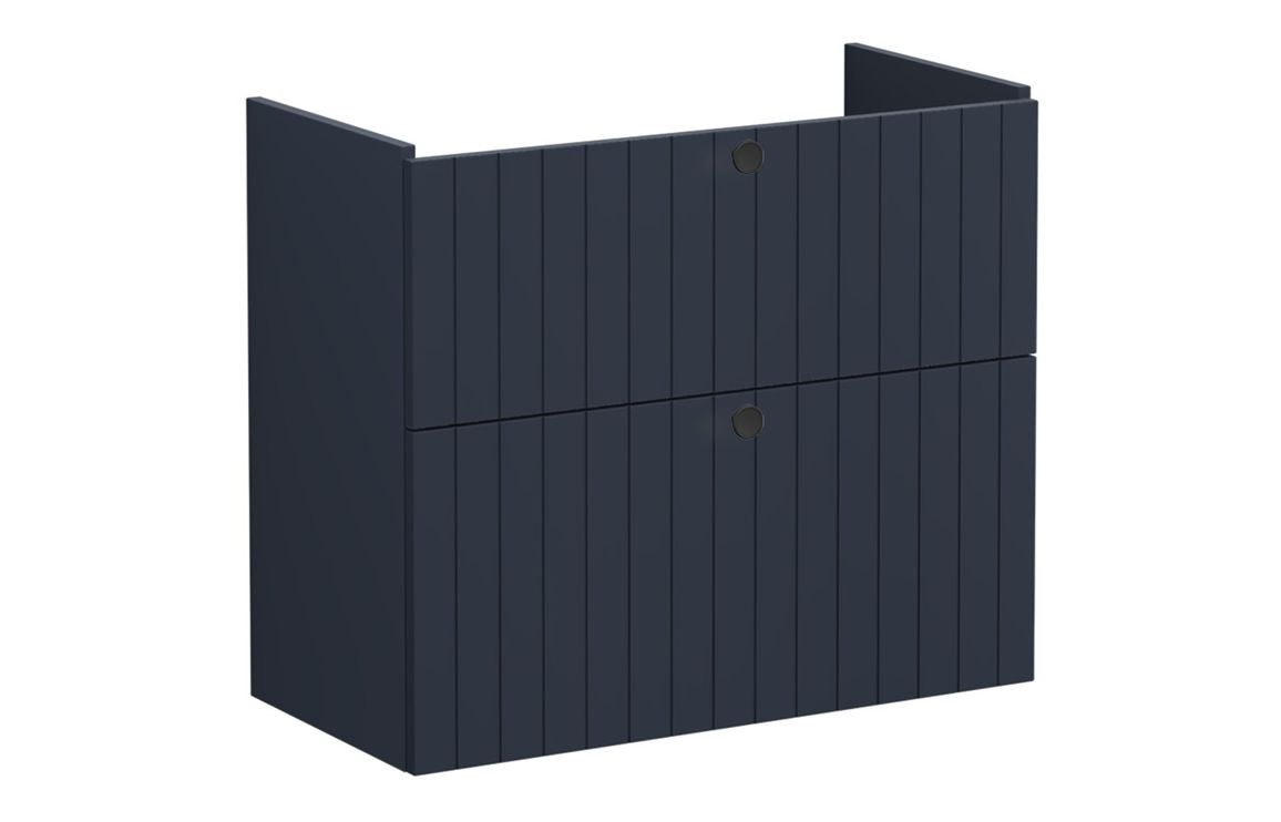 VitrA Root Groove 80cm 2 Drawer Slim Washbasin Unit - Matt Dark Blue,Furniture