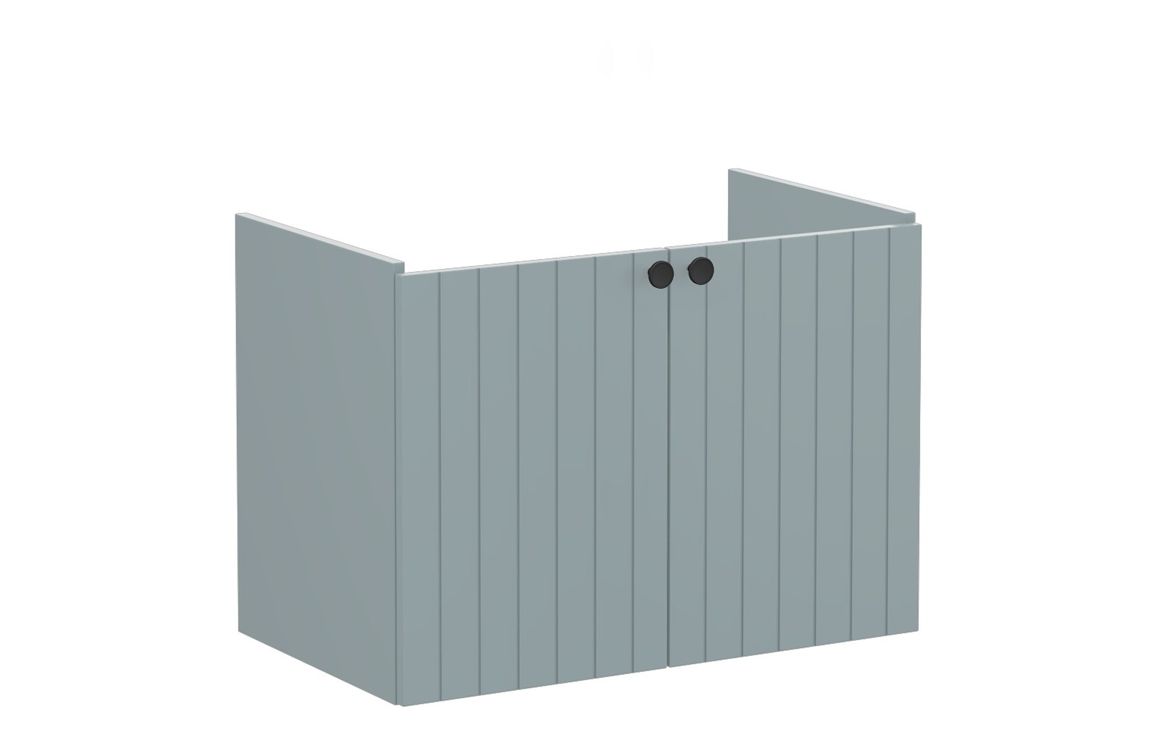 VitrA Root Groove 80cm 2 Door Wall Hung Washbasin Unit - Matt Fjord Green,Furniture