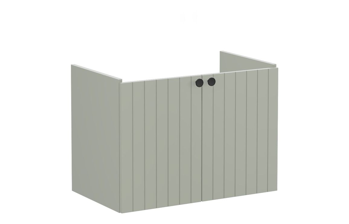 VitrA Root Groove 80cm 2 Door Wall Hung Washbasin Unit - Matt Retro Green,Furniture