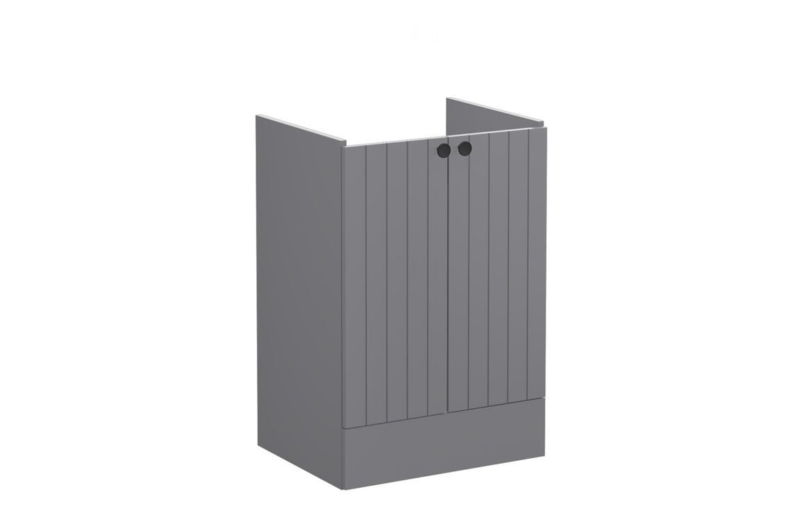 VitrA Root Groove 60cm 2 Door Floor Standing Washbasin Unit - Matt Grey,Furniture