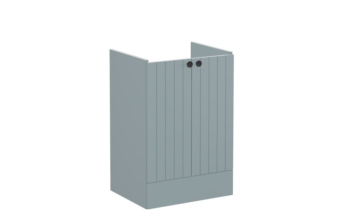 VitrA Root Groove 60cm 2 Door Floor Standing Washbasin Unit - Matt Fjord Green,Furniture