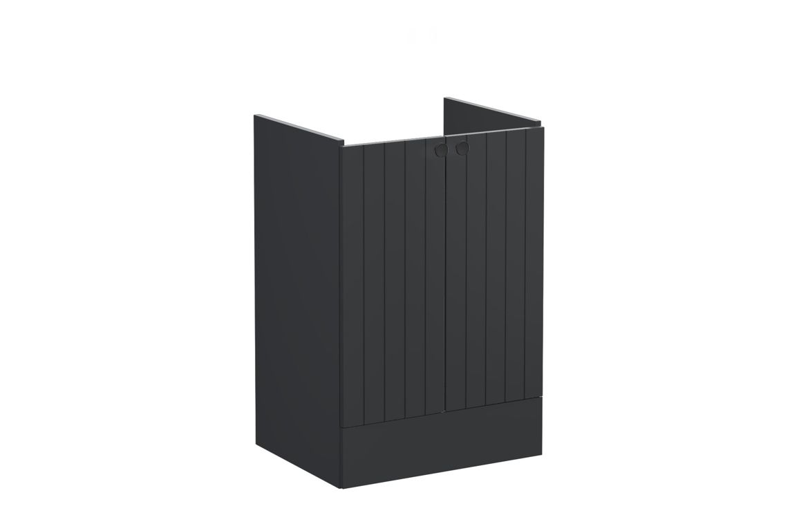 VitrA Root Groove 60cm 2 Door Floor Standing Washbasin Unit - Matt Graphite,Furniture