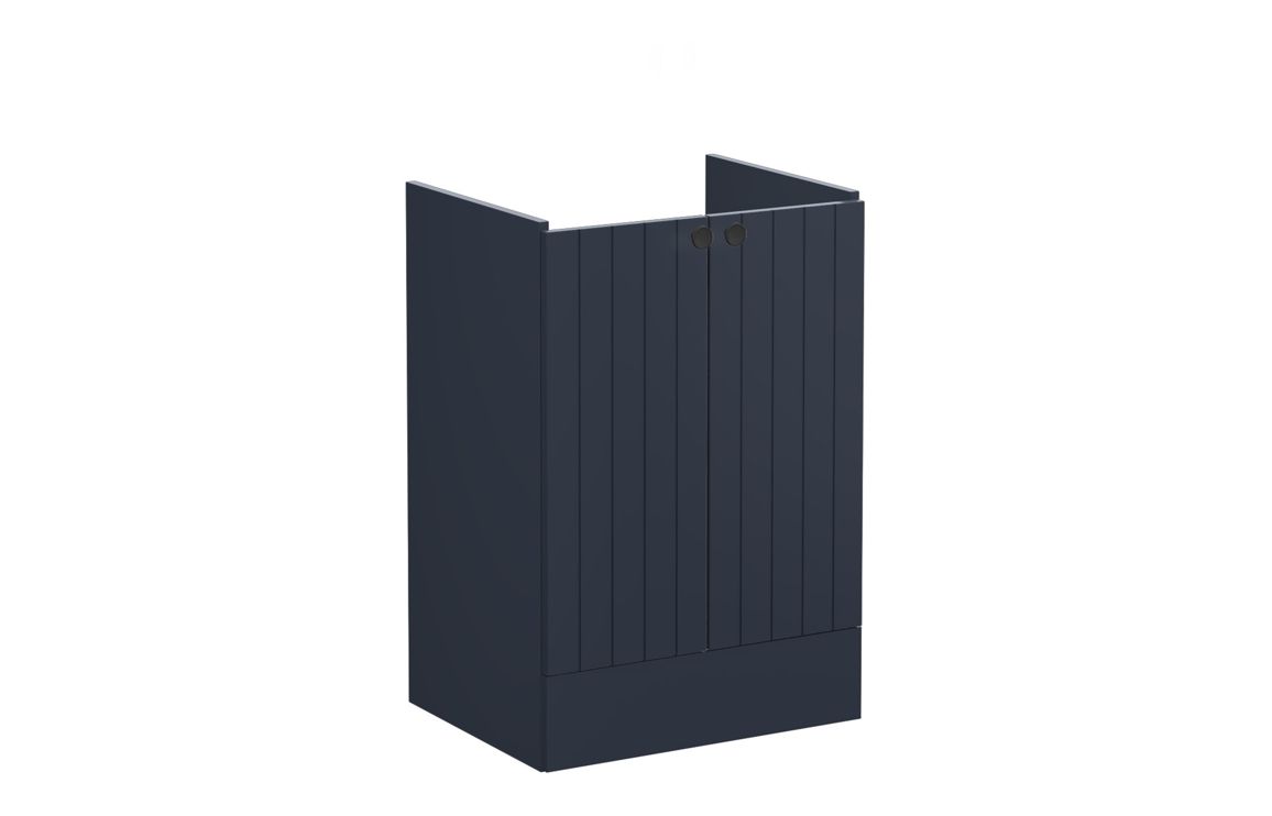 VitrA Root Groove 60cm 2 Door Floor Standing Washbasin Unit - Matt Dark Blue,Furniture