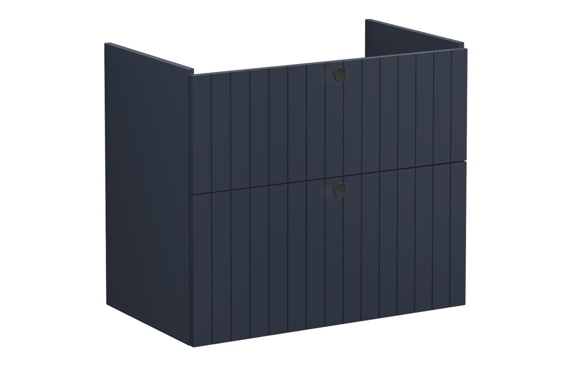 VitrA Root Groove 80cm 2 Drawer Washbasin Unit - Matt Dark Blue,Furniture