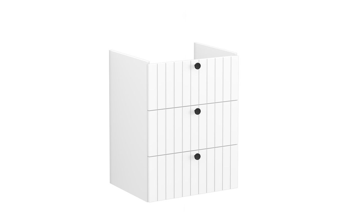 VitrA Root Groove 60cm 3 Drawer Washbasin Unit - Matt White,Furniture