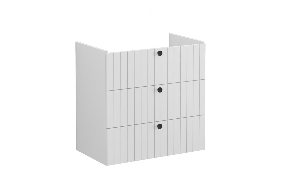 VitrA Root Groove 80cm 3 Drawer Washbasin Unit - Matt Light Grey,Furniture