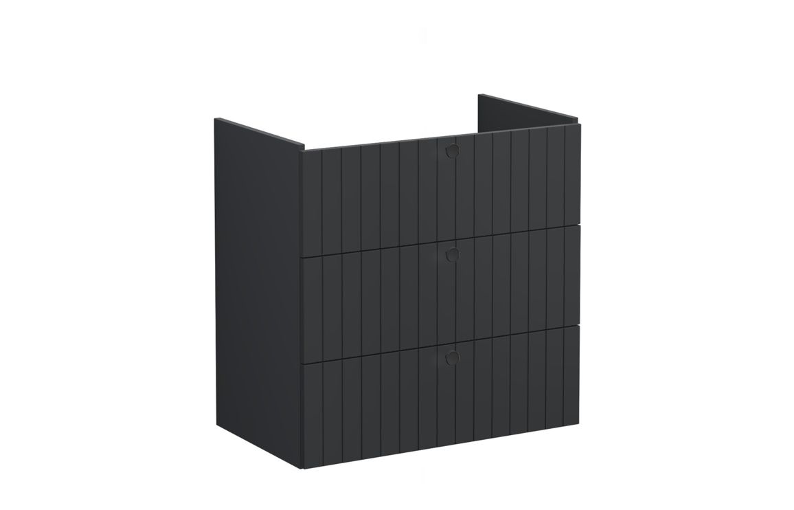 VitrA Root Groove 80cm 3 Drawer Washbasin Unit - Matt Graphite,Furniture