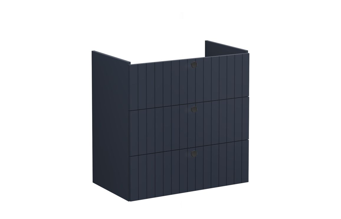 VitrA Root Groove 80cm 3 Drawer Washbasin Unit - Matt Dark Blue,Furniture