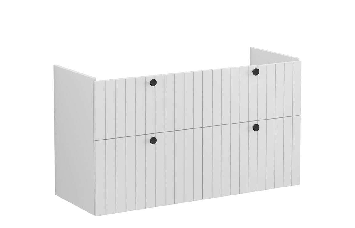 VitrA Root Groove 120cm 4 Drawer Washbasin Unit - Matt Light Grey,Furniture
