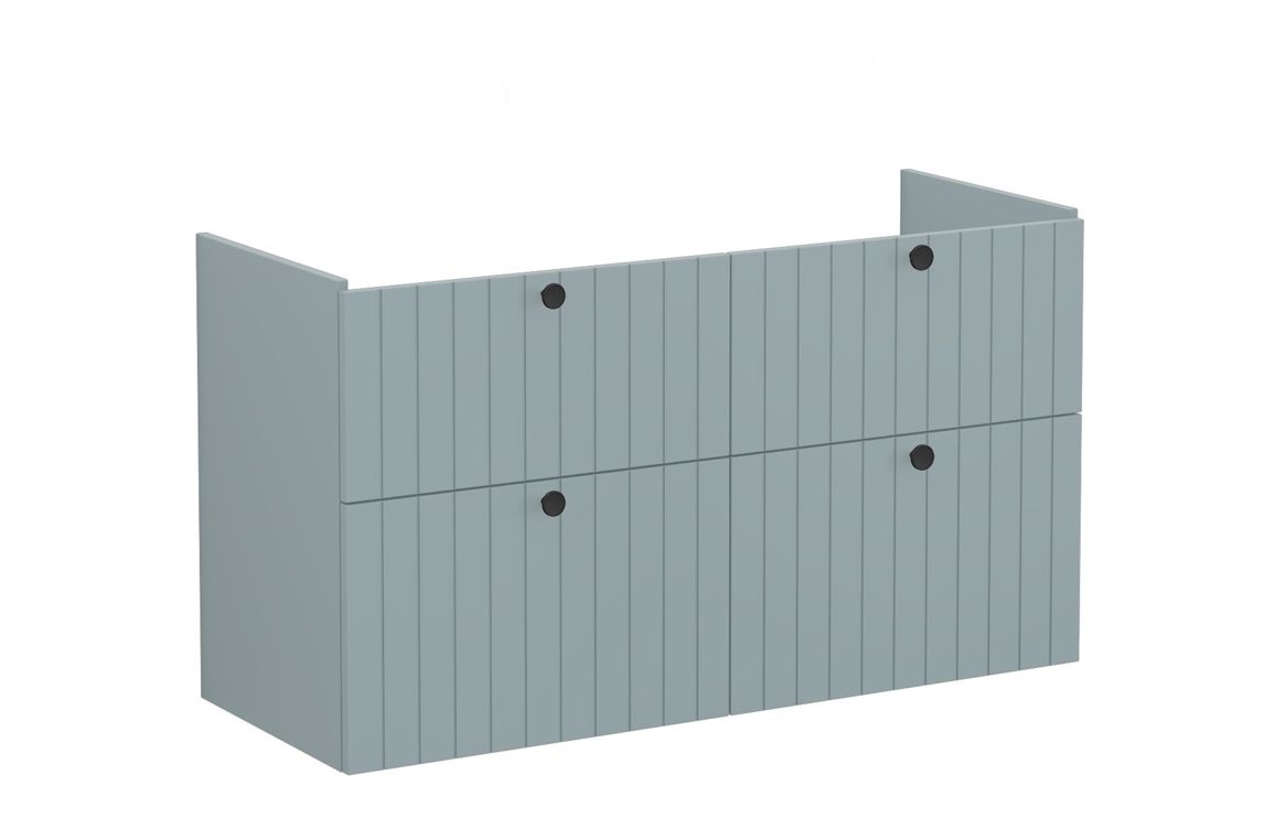 VitrA Root Groove 120cm 4 Drawer Washbasin Unit - Matt Fjord Green,Furniture
